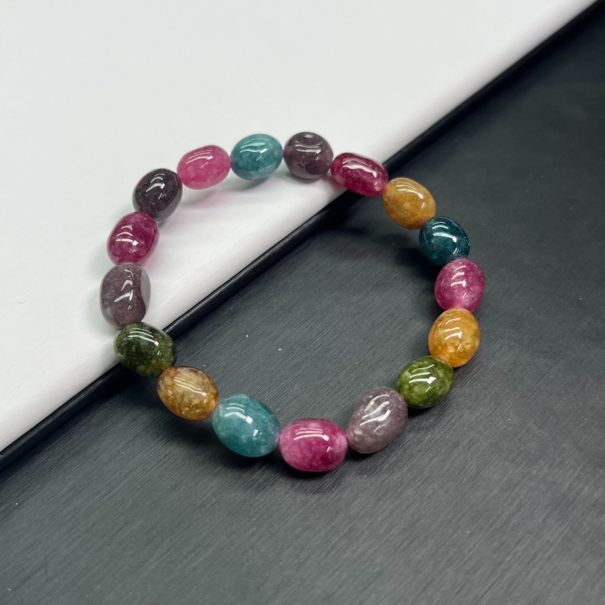 【小余总】彩虹不规则原石8mm手串 A217