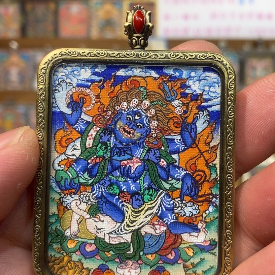 吊坠纯手绘唐卡大黑天福利