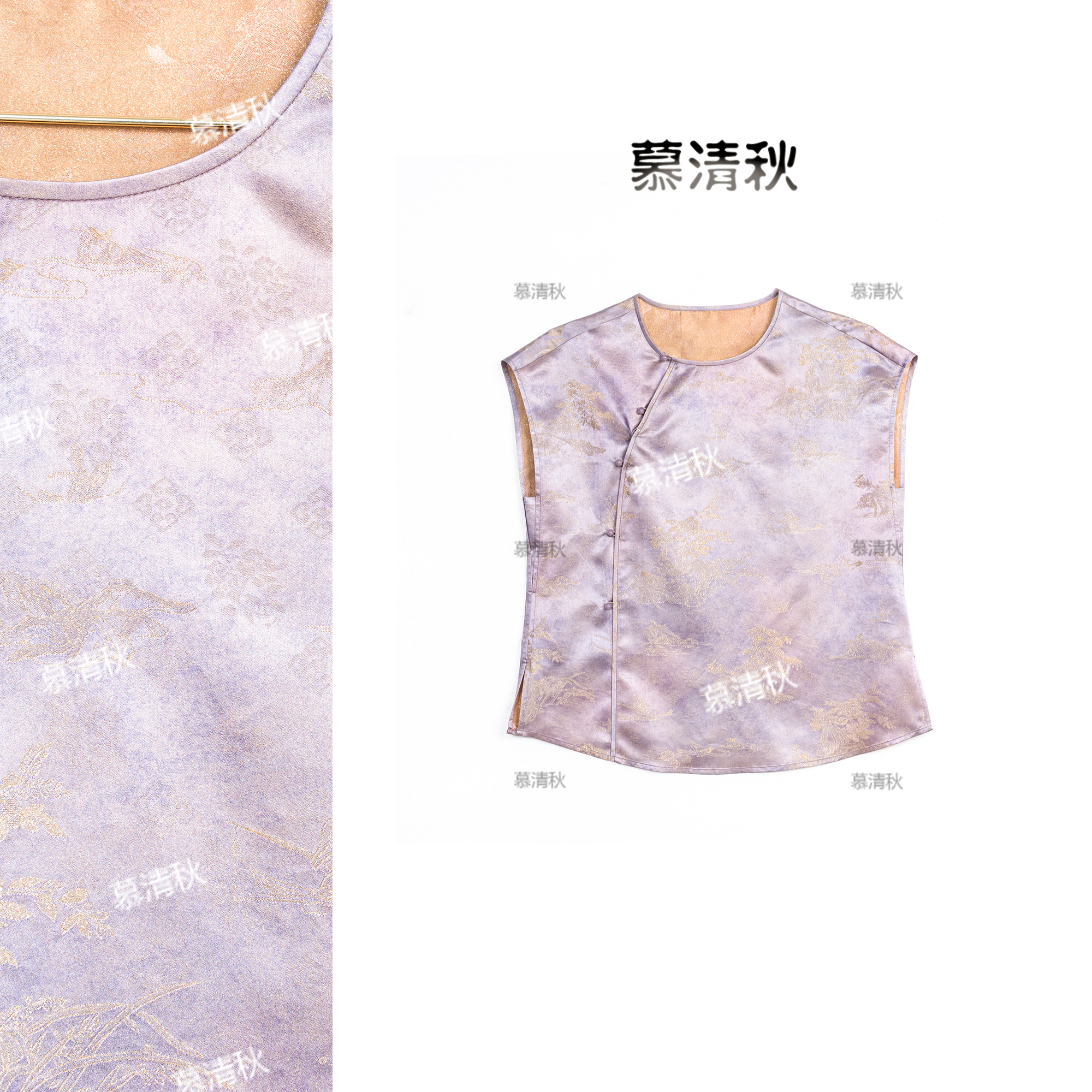 2025新款新中式 晚枫织金小衫-XT-653