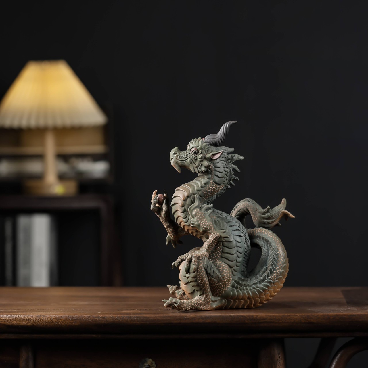 紫砂雕塑茶宠陶瓷创意独角龙个性