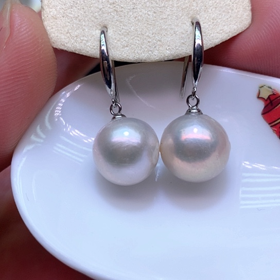 淡水珍珠耳饰银S925镶嵌