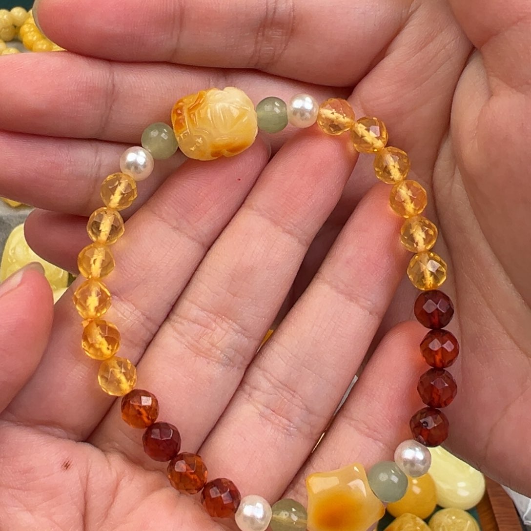 琥珀手链未镶嵌蜜蜡