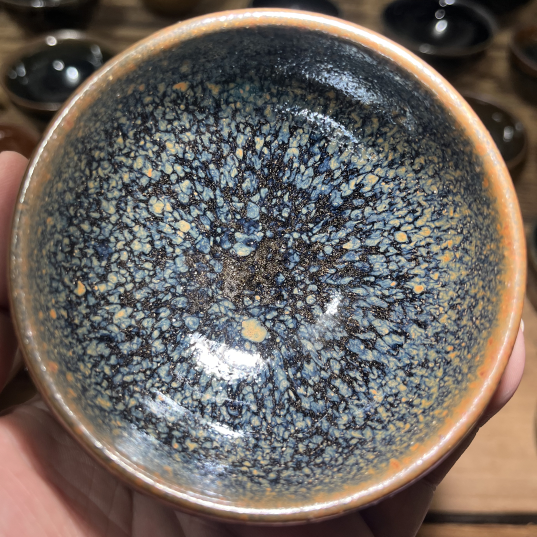 0添加传统原矿釉柴烧建盏(无足钵）口径8.8cm、高度cm