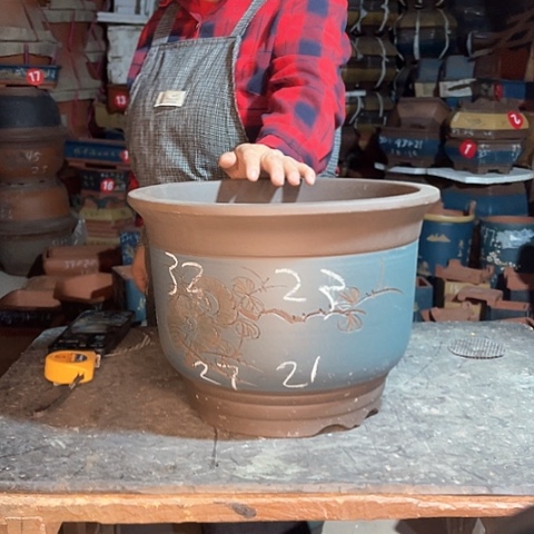 紫砂花盆大金钟盆一个