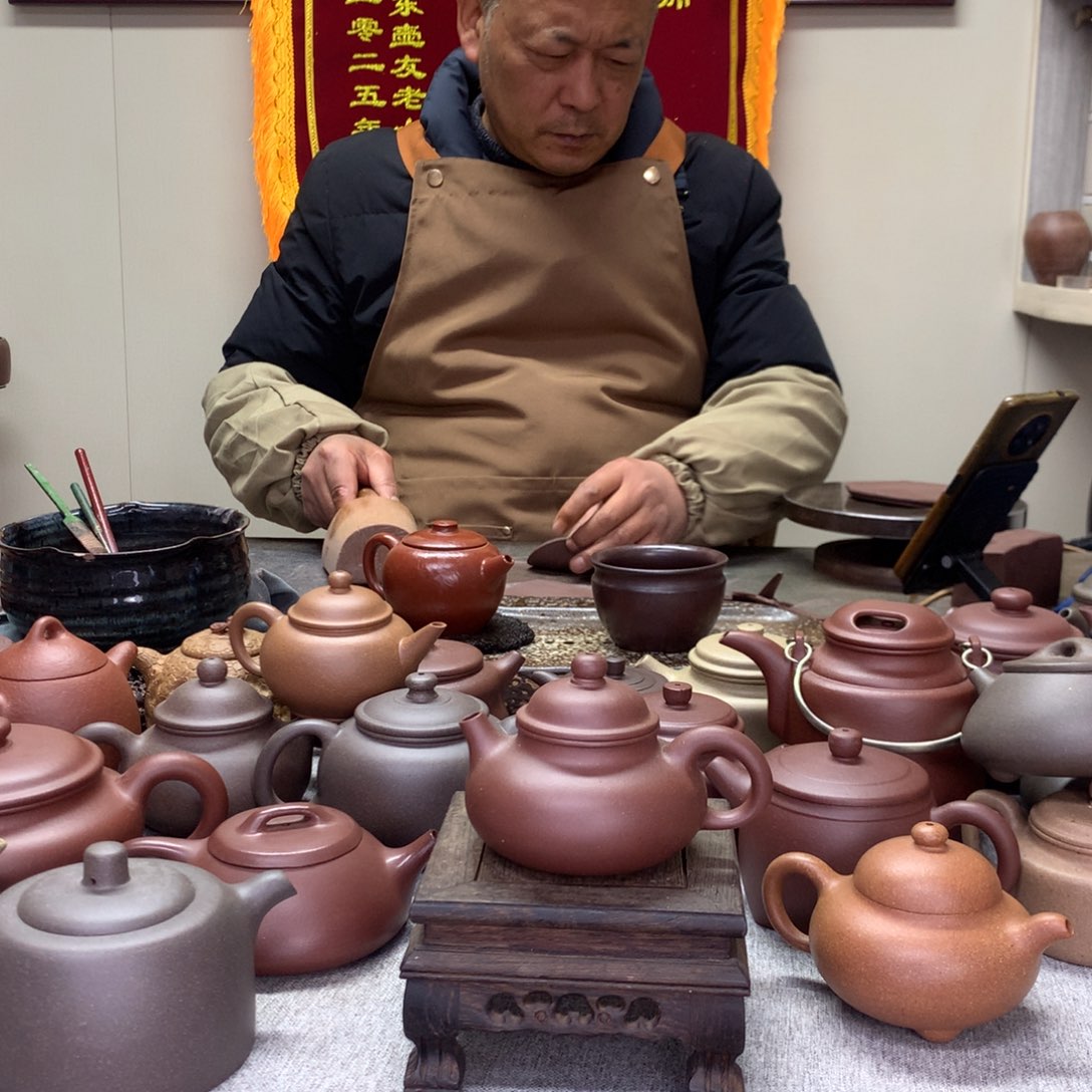 紫泥茶壶小容天130C半手工制作