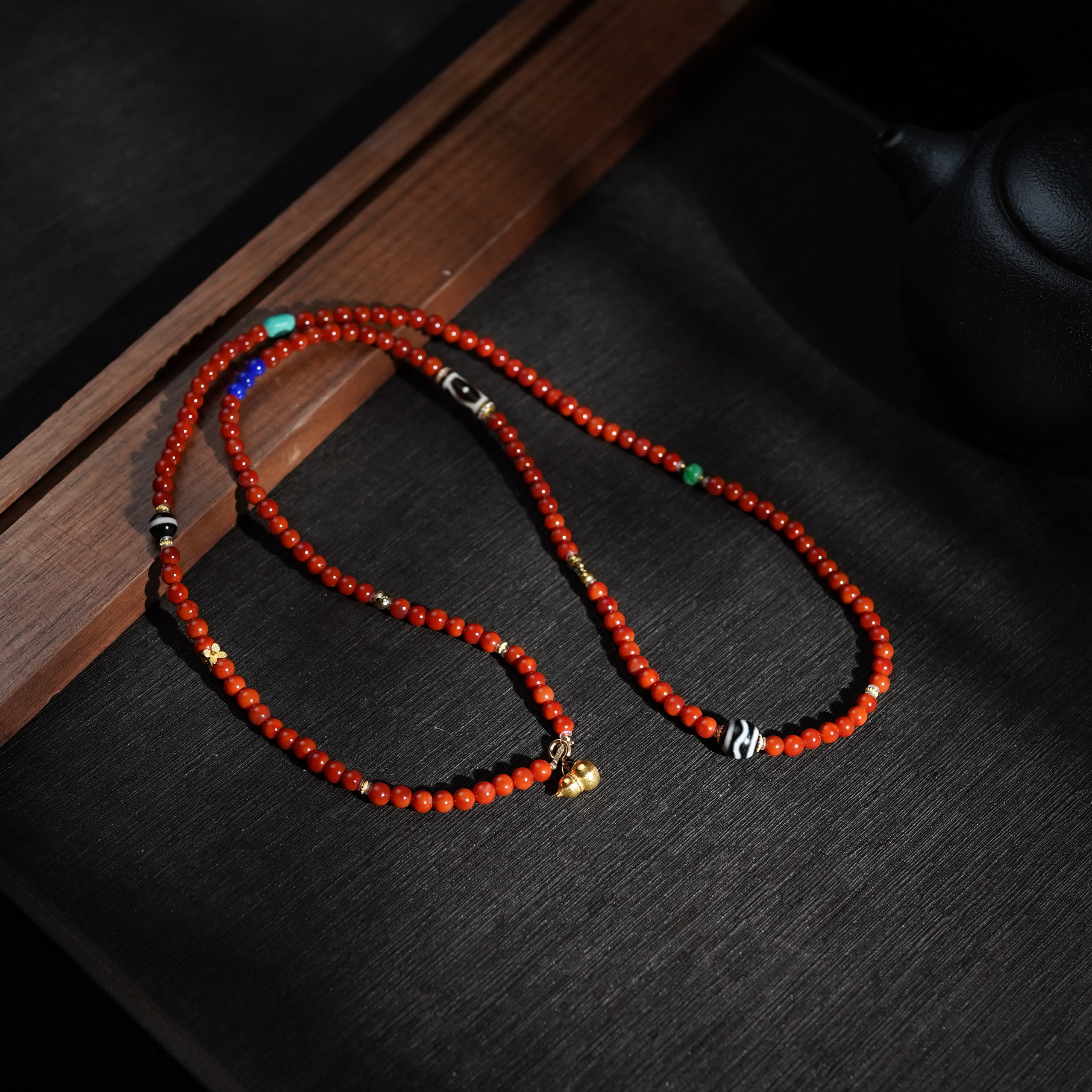 【禧柿】南红*项链*18k金镶嵌