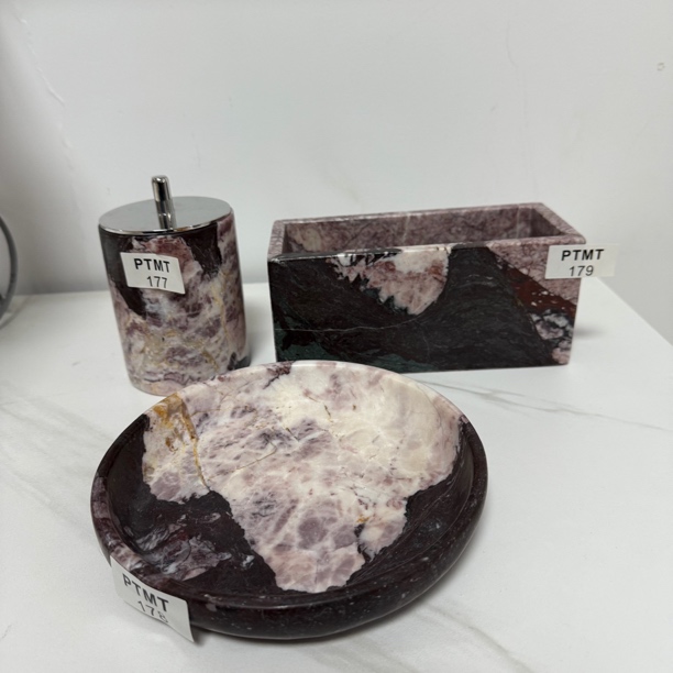 四季粉绿系列奢石棉签罐坚果盘长空杯简约轻奢