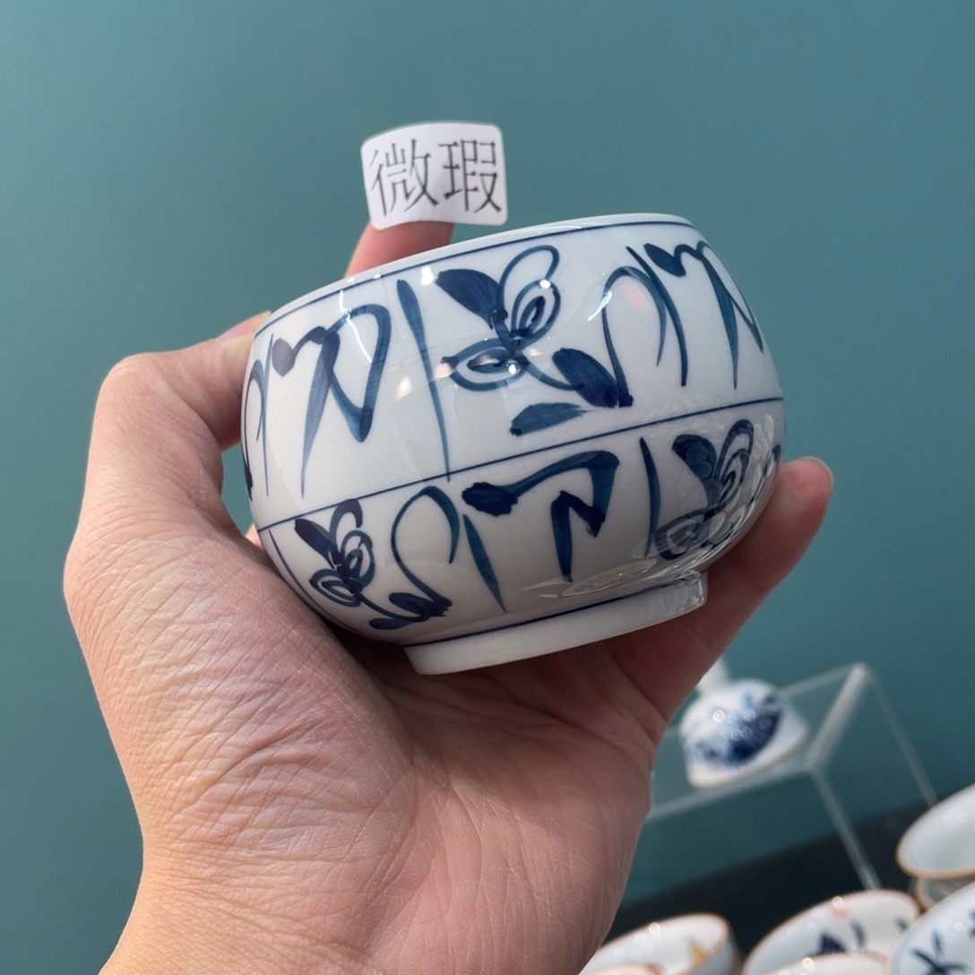 釉下手绘茶具微瑕
