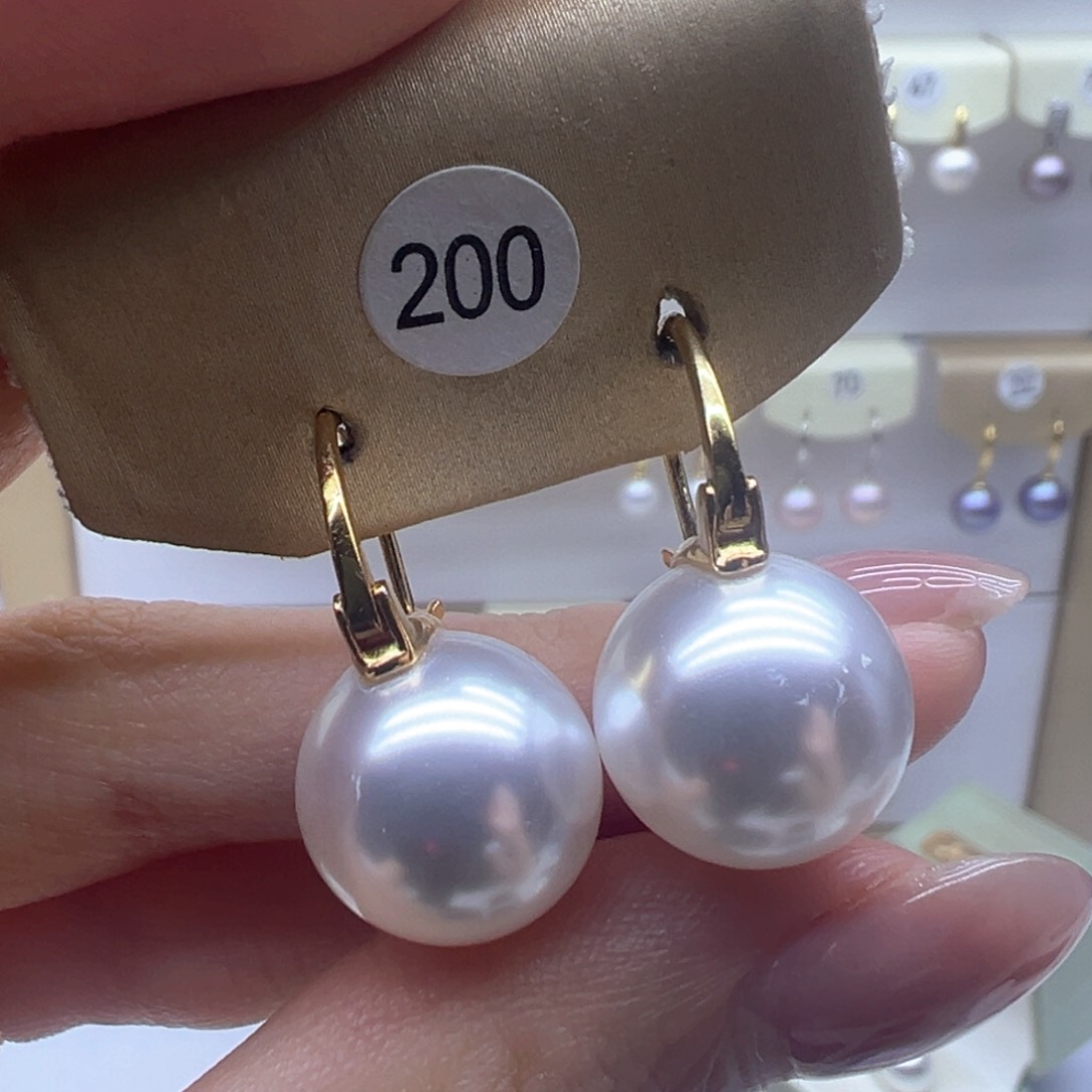 银S925镶嵌淡水珍珠耳饰