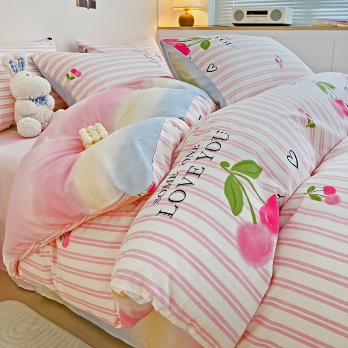 新疆棉全棉三件套 100%纯棉学生宿舍单人床单被套三件套