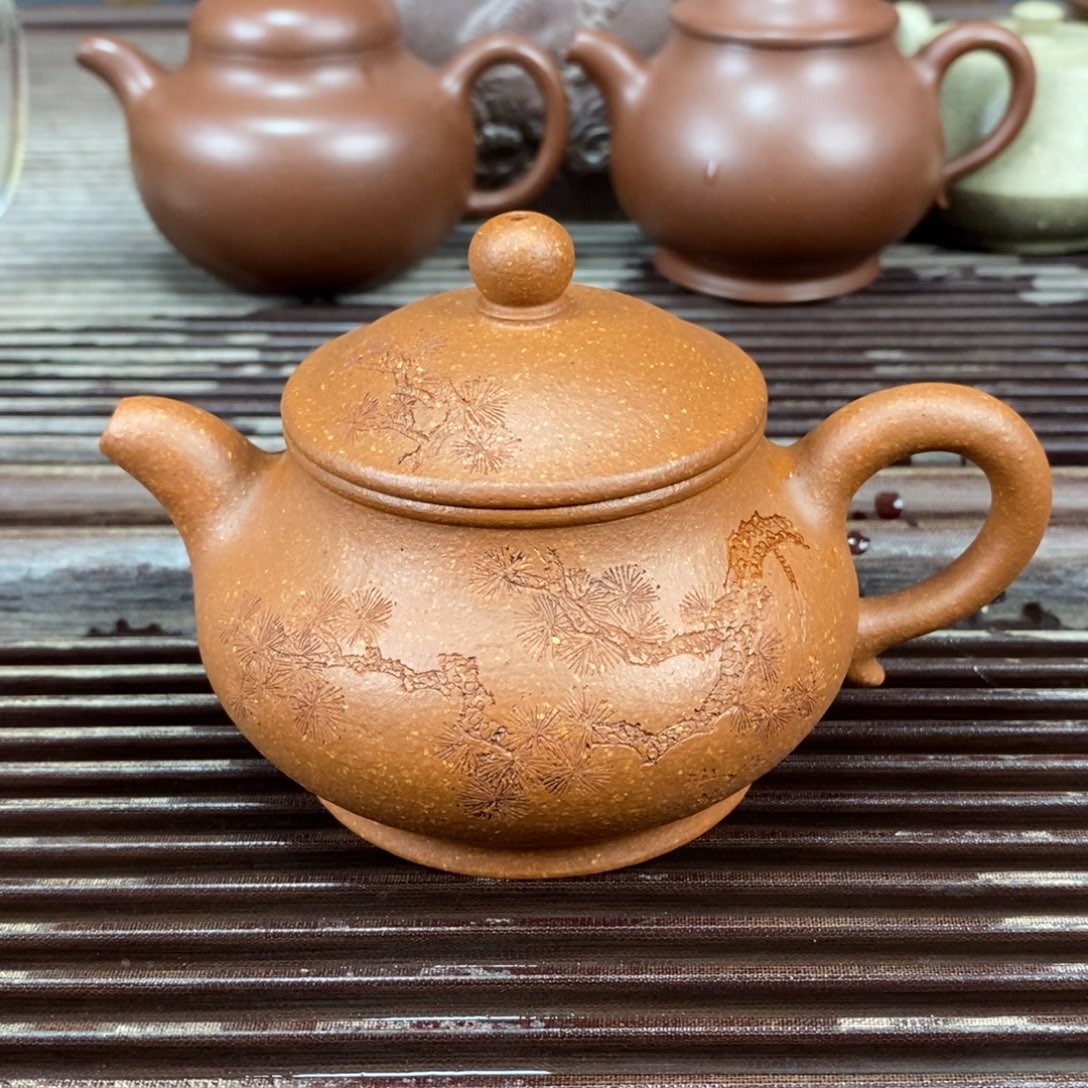 紫砂茶壶宜兴原矿紫砂壶全手工潘壶250c