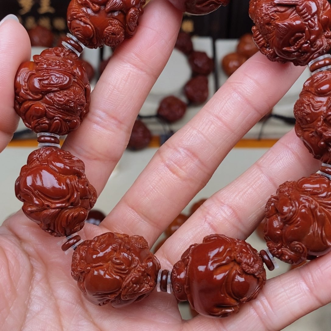 橄榄核把件美*龙财，