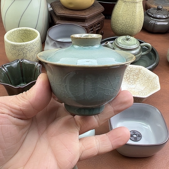 哥窑二才盖碗哈哈哈