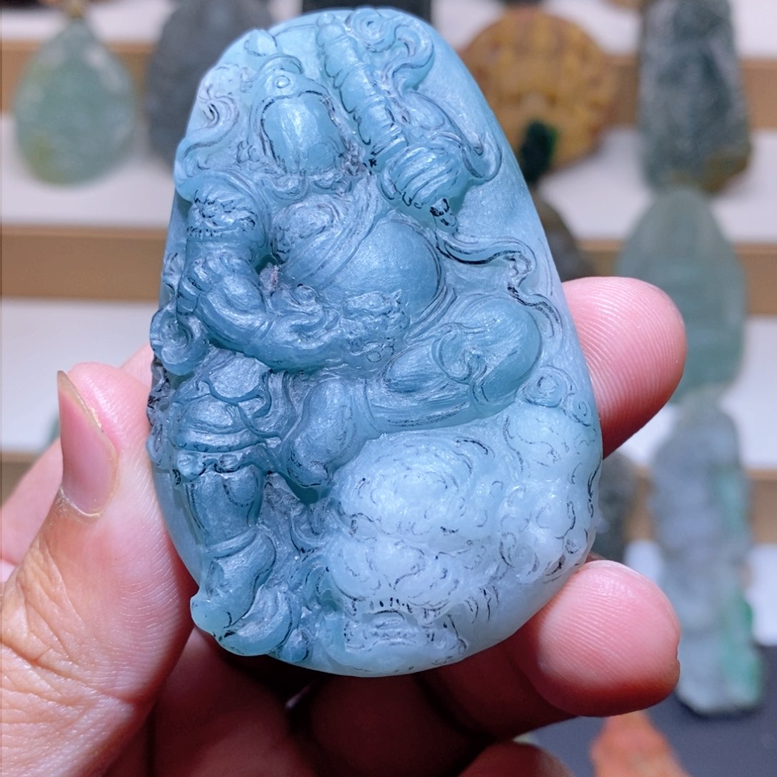 定制翡翠未镶嵌+**÷赵公明