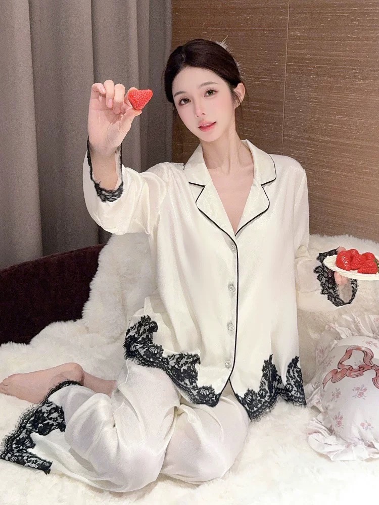 【富美千金】法睡衣女春夏蕾丝高级感2025新款轻奢气质可外穿家居服