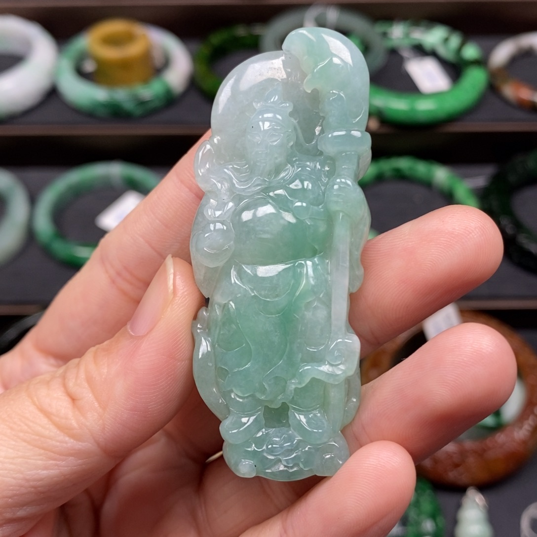 翡翠颈饰未镶嵌关公44号