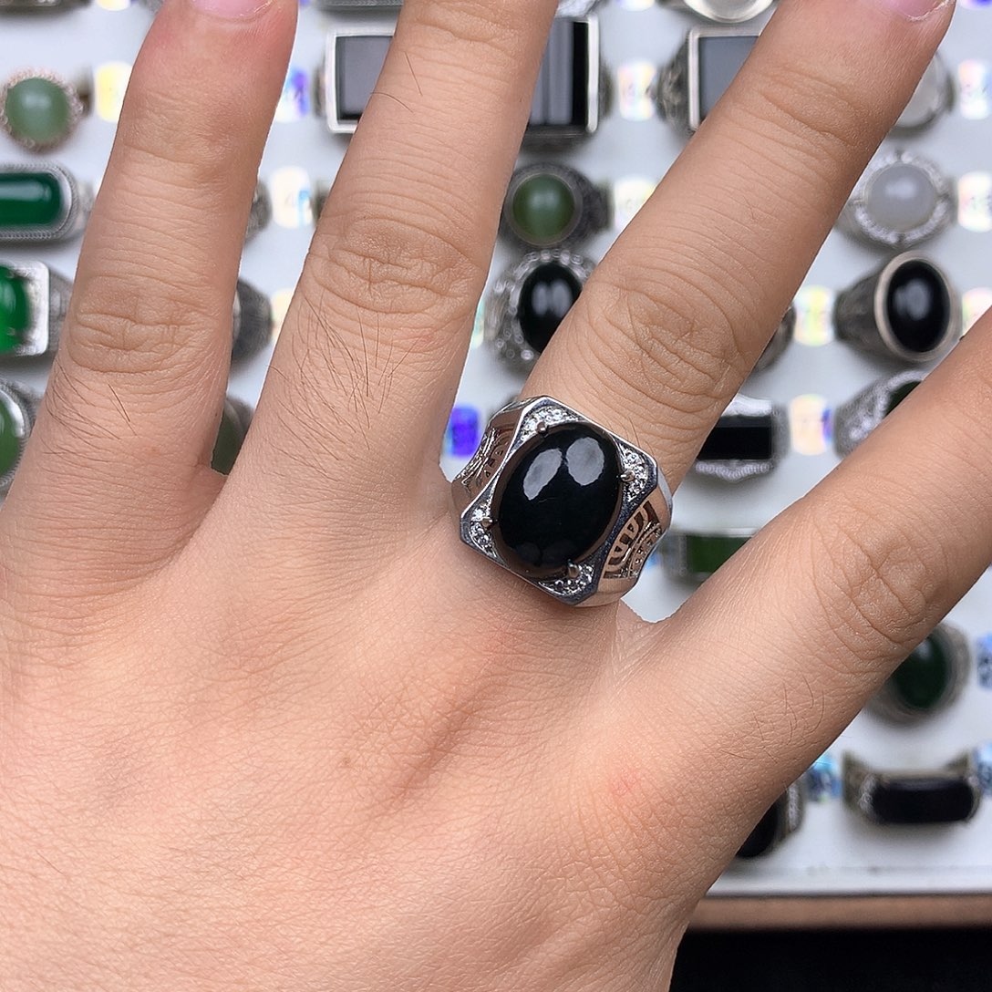 和田玉合金戒指78