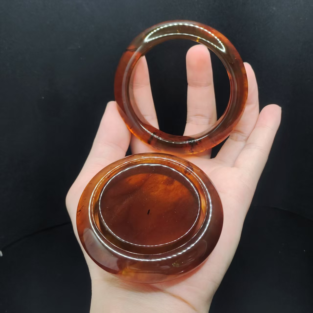【康康严选】紫罗兰琥珀手镯+手镯心GE【多样性发其一】圈口53-63mm+