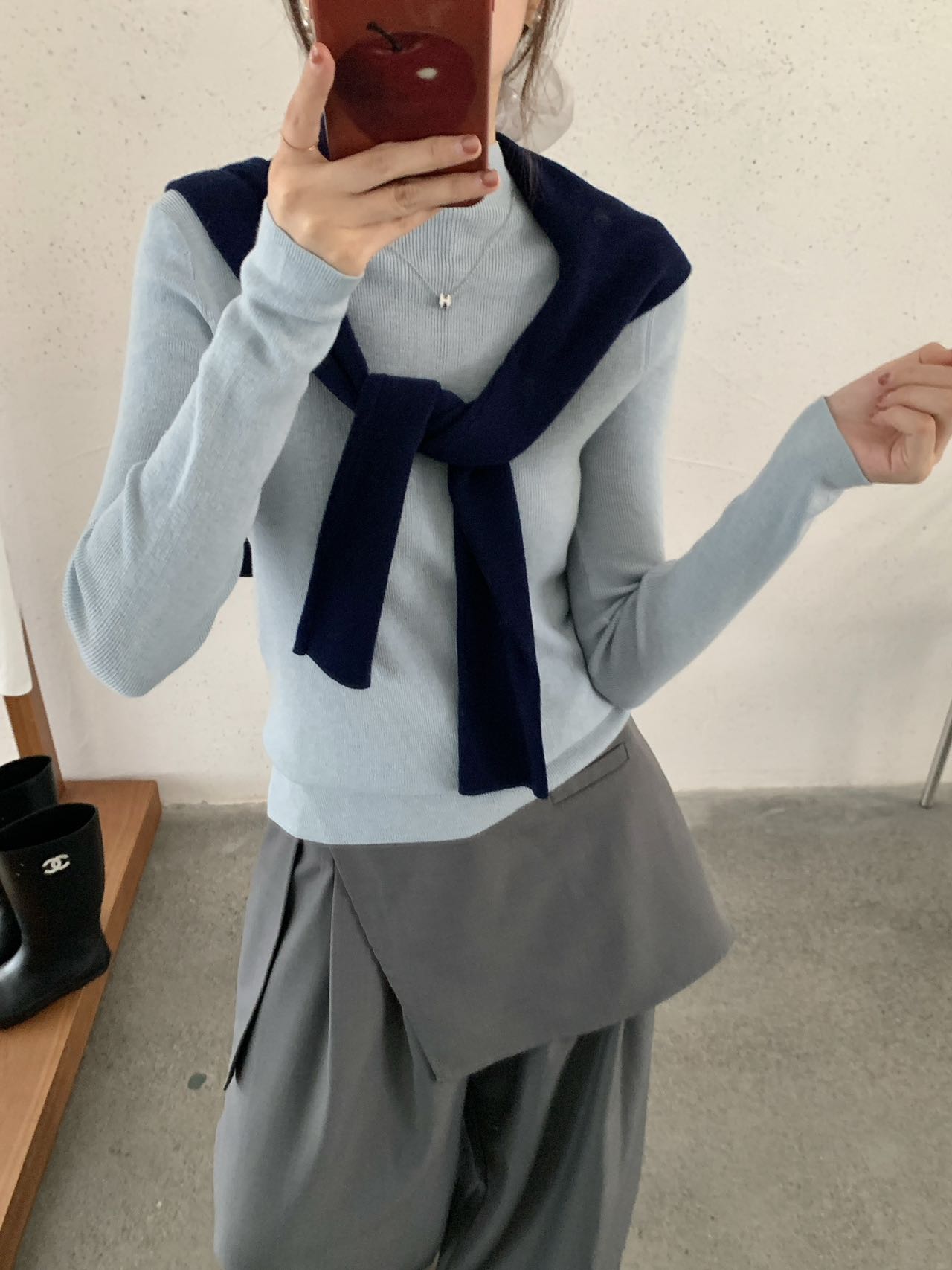 C【101-200】纯色通勤学院风网红立领百搭针织毛针织衫