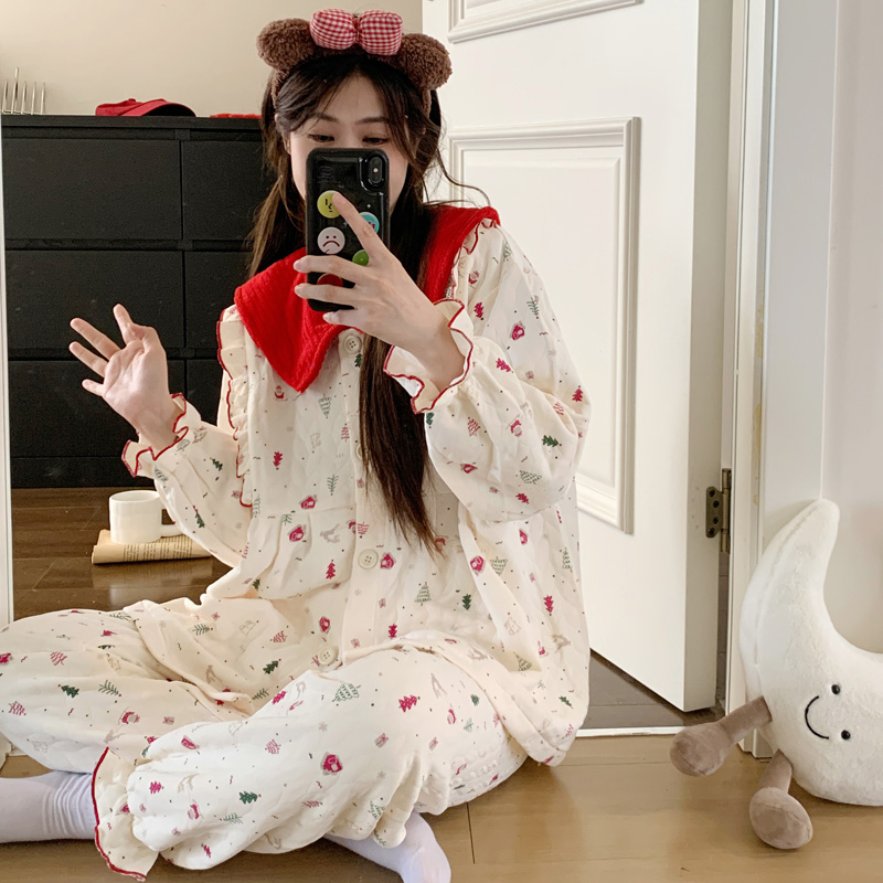 新款冬季隐形拉链空气棉夹层月子服哺乳喂奶衣套装【3778】