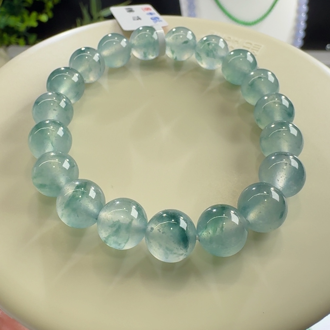 未镶嵌手链翡翠清*蓝钢飘蓝花单圈卡10清姐的尾款