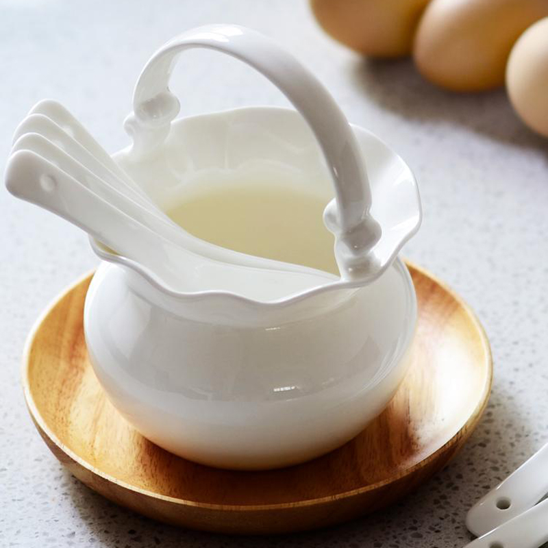 【村菇专属】纯白勺子筒筷子筒花篮家用高档创意陶瓷日式轻奢置物筒