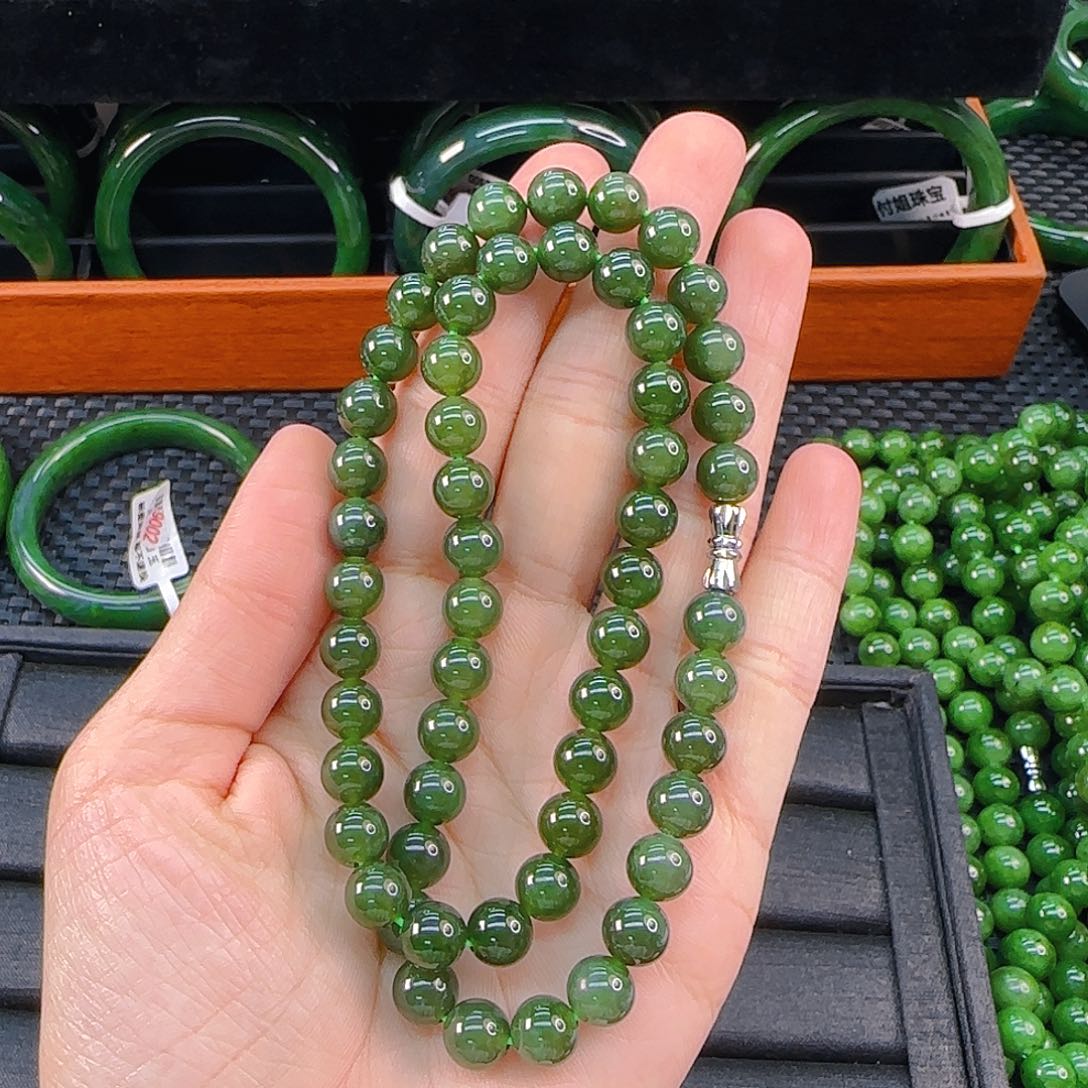 颈饰未镶嵌和田玉碧玉妈妈链卡8辣