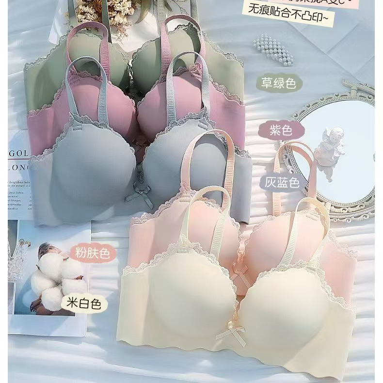 无痕性感蕾丝内衣女聚拢无钢圈小胸加厚bra平胸专用上托胸罩