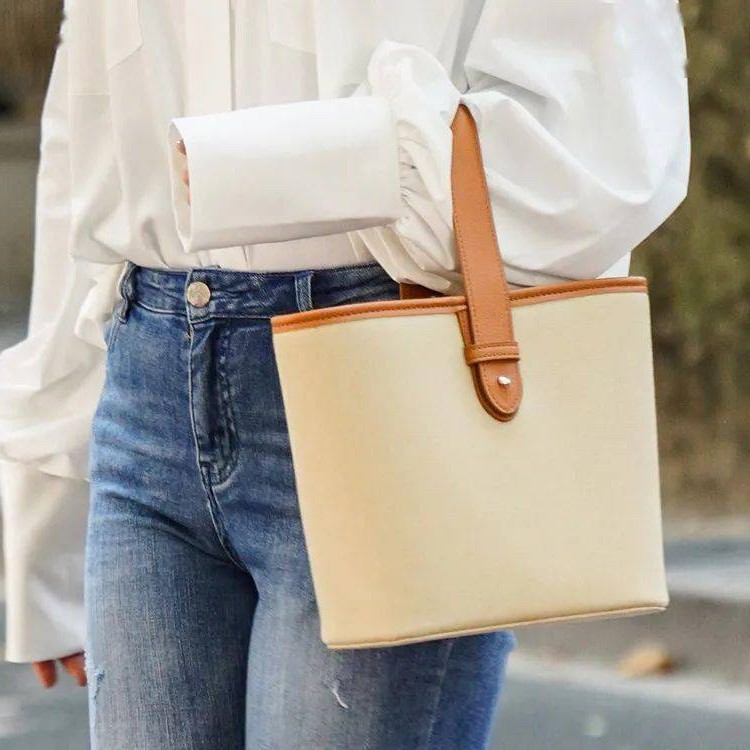 【现+白三彩】经典老花印花 涂层帆布 单肩手提女包