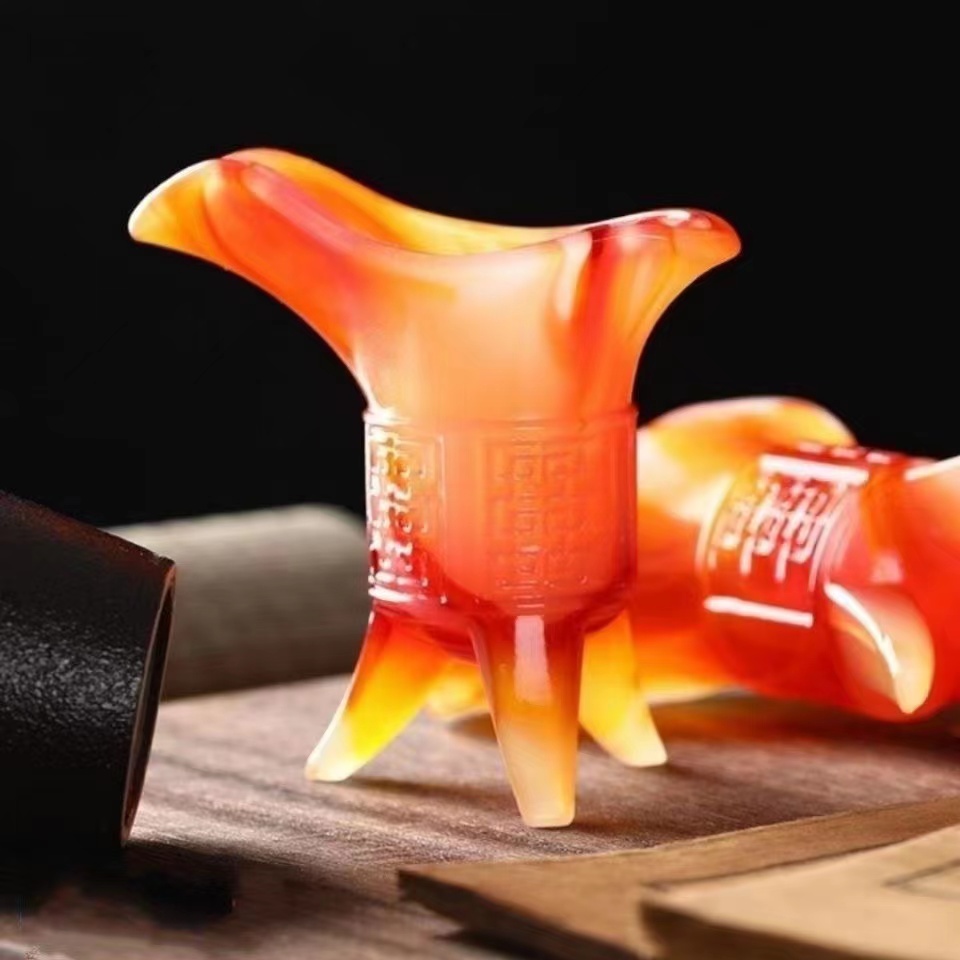 酒樽中式琉璃中国风仿古白酒杯三足酒爵杯家用茶杯创意手工酒具