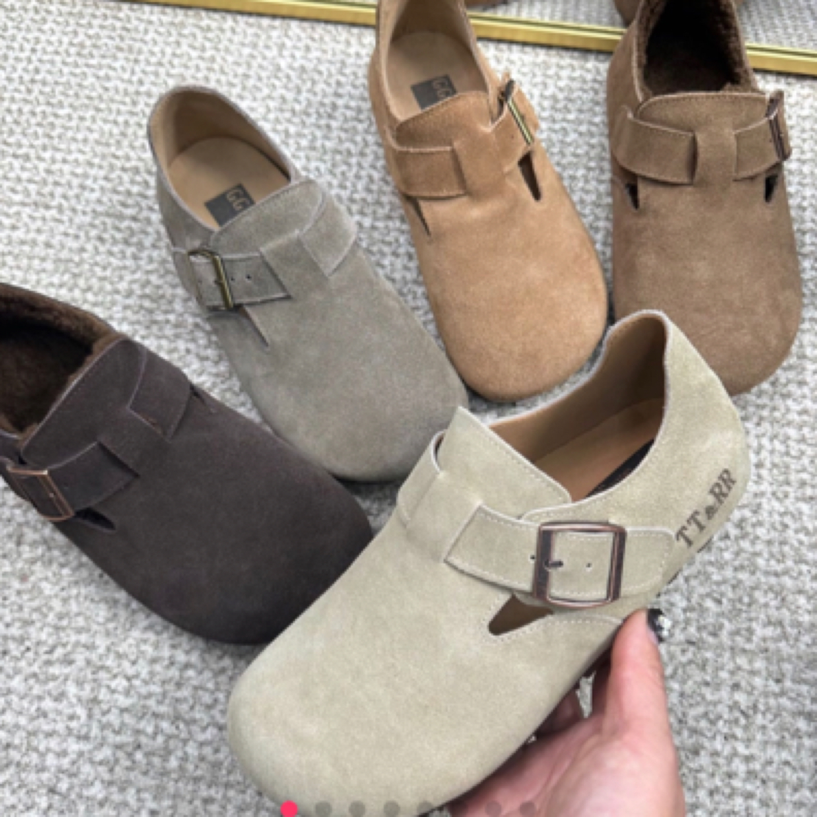 复古牛皮软底勃肯鞋