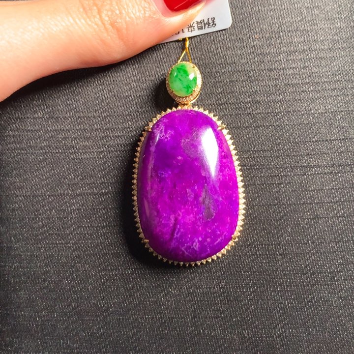 苏纪石（舒俱来）吊坠(不含链)18K金镶嵌芳**@