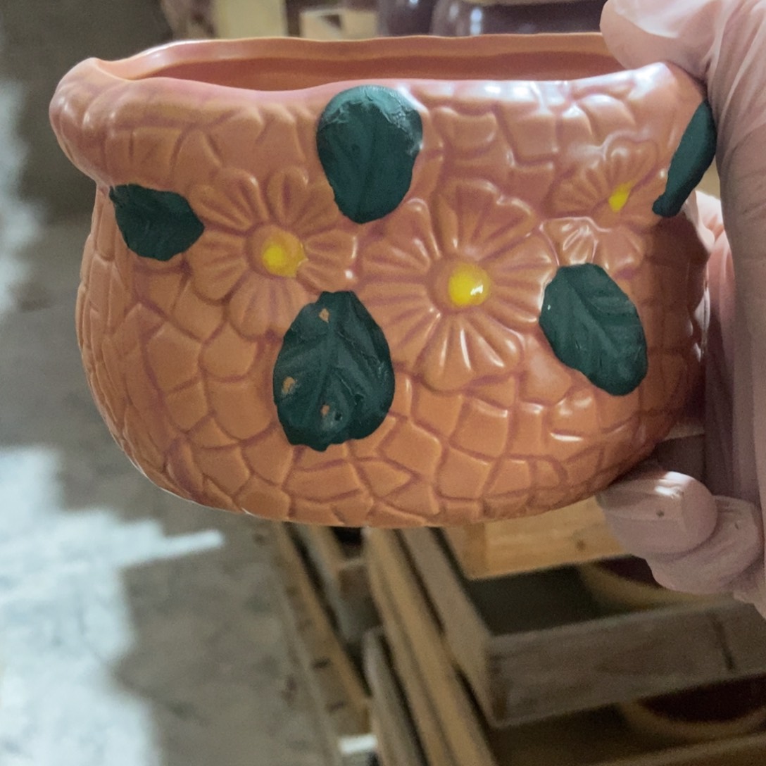 红陶高温陶瓷花盆