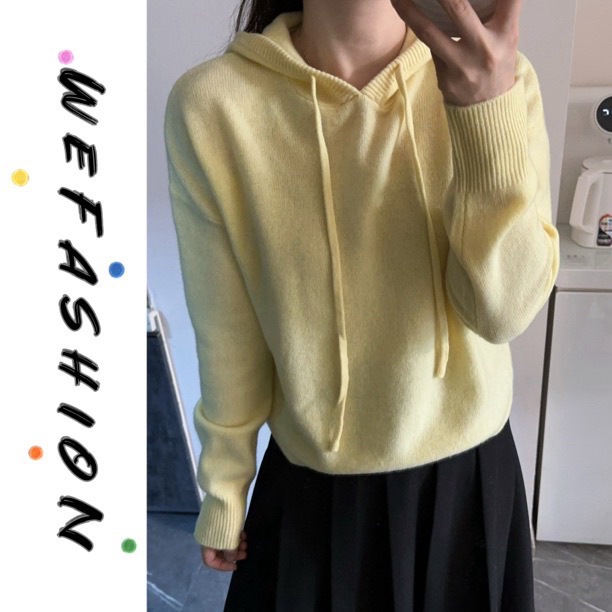 【WE】100全羊毛连帽针织毛衣（冷水手洗）