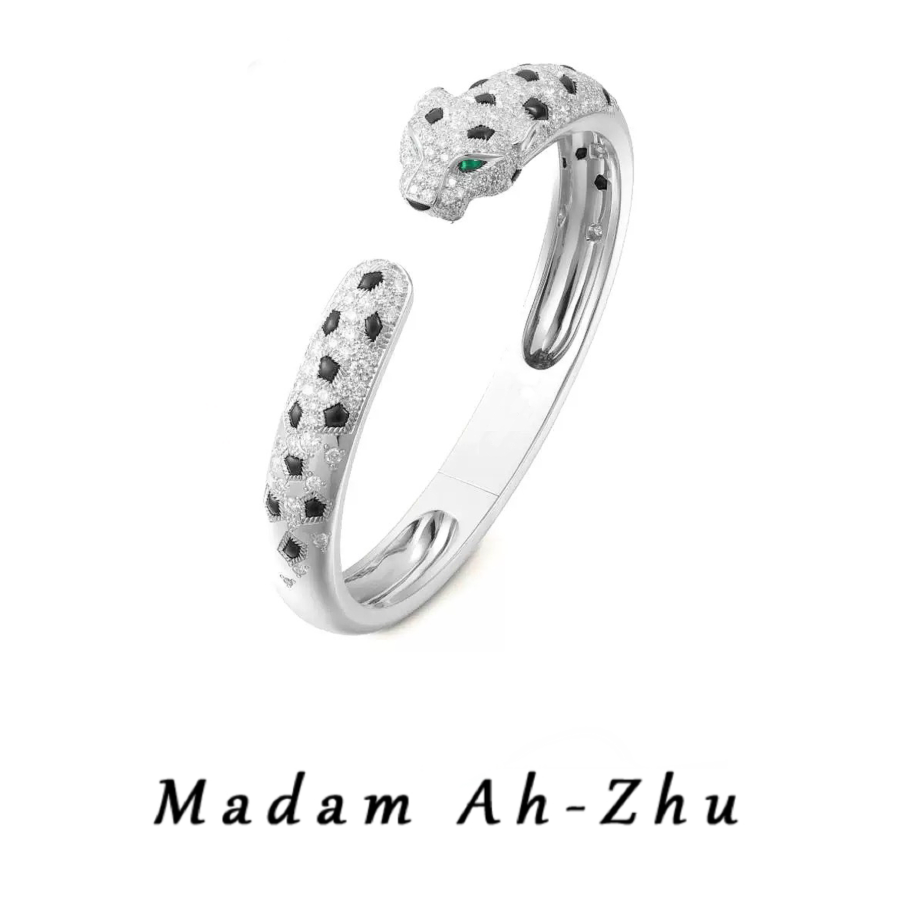 合金合成锆石手镯 海外 高定满钻豹子欧美时尚手镯