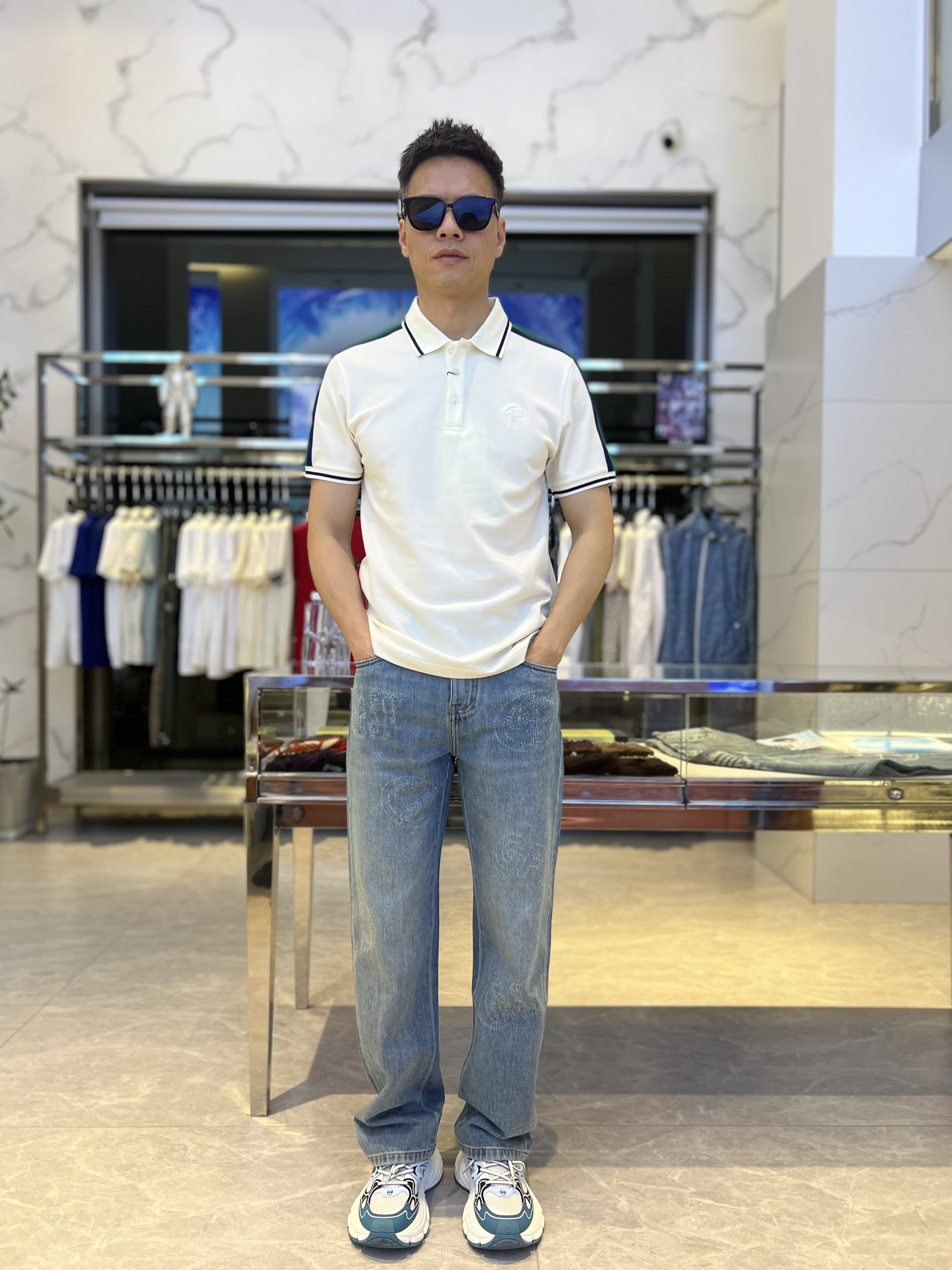 意大利GF2025男士春夏新款轻奢高端修身短袖翻领POLO衫