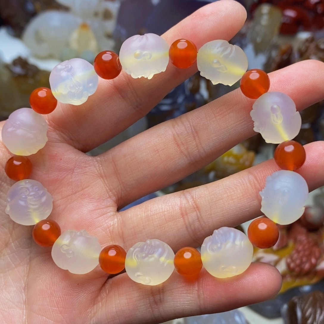 玛瑙/玉髓手把件未镶嵌