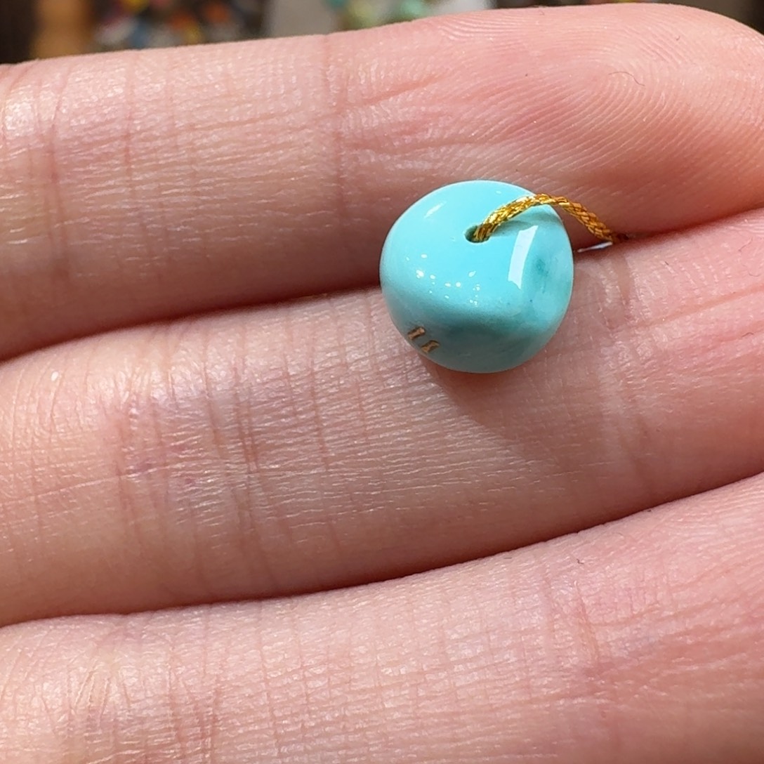 绿松石未镶嵌珠宝半成品隔珠9mm