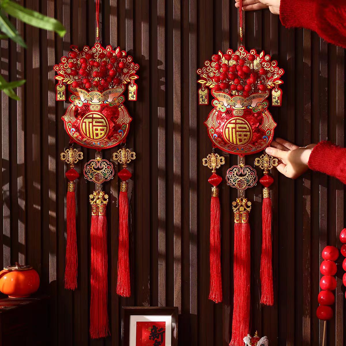 红果福袋装饰挂件乔迁中式客厅新年布置挂饰搬家装饰挂件乔迁装扮