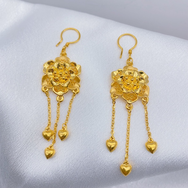 老庙黄金2 足金5D工艺花朵豪华时尚大气婚庆7.29克