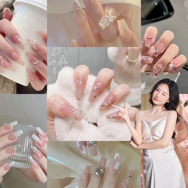 【0开头过款批量】显白气质纯欲风纯手工穿戴美甲