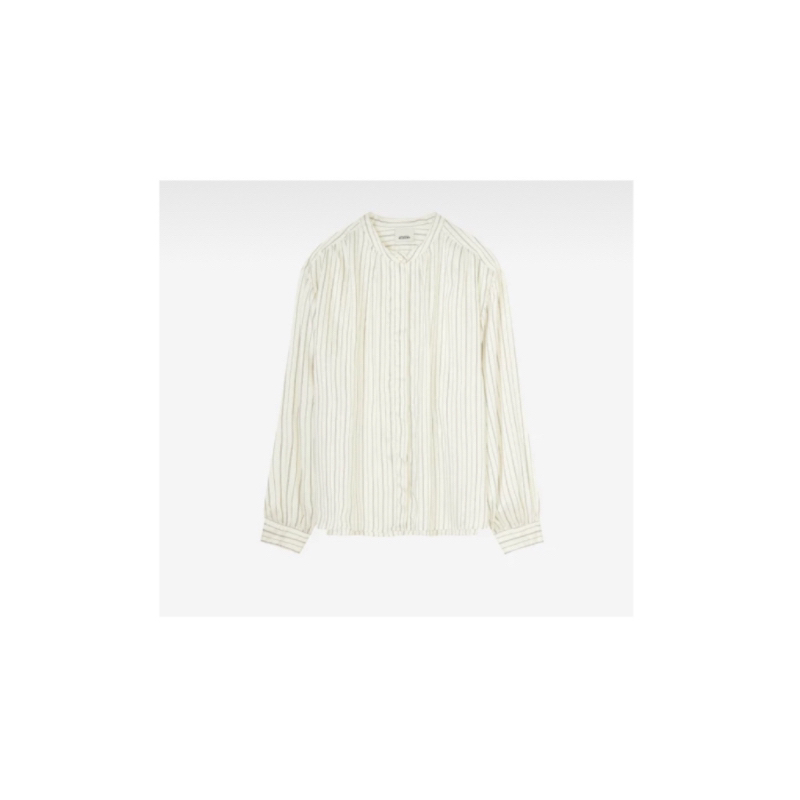 【mis金金】立领缎面条纹衬衫