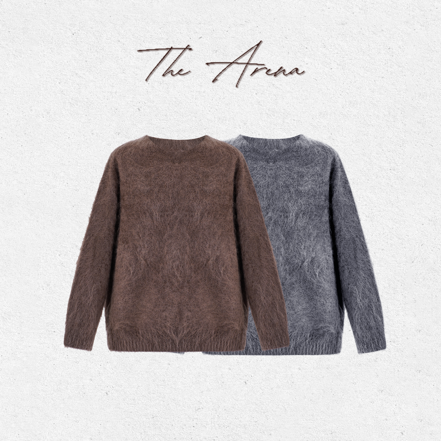 THEARENA“奢肤之享”100%康赛妮羊绒拉绒圆领毛衣DC-A1316