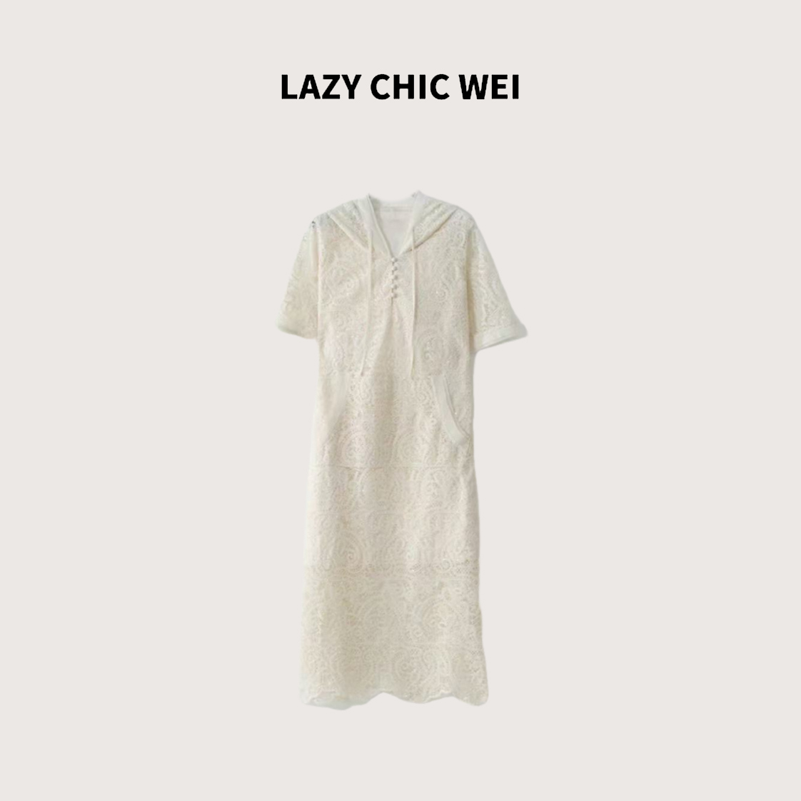 WEI 100棉度假风腰果花细闪女巫帽连衣裙25SSW1247