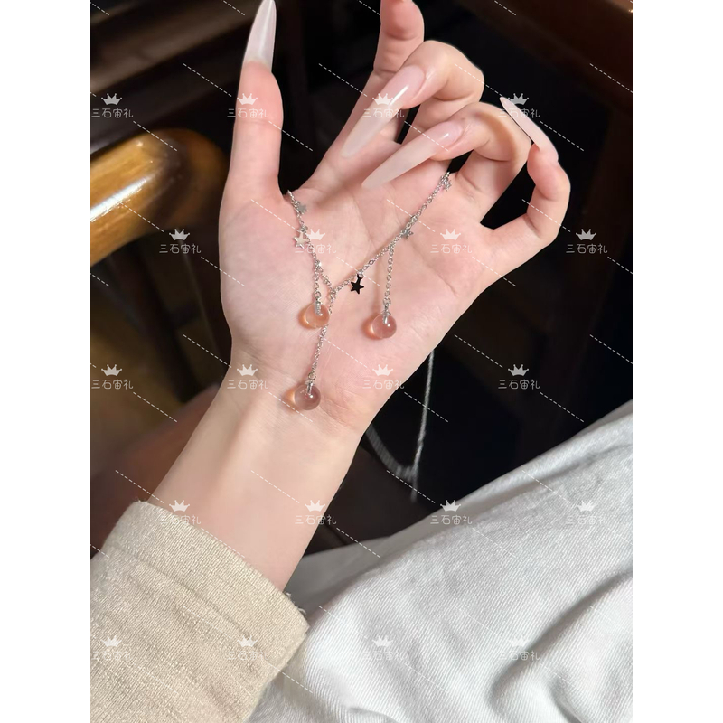 天然白水晶项链女款轻奢小众设计感高级感手串