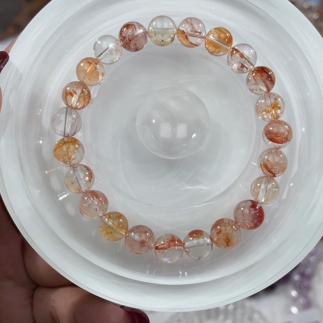 手串未镶嵌水晶009锦鲤胶花水晶8m+