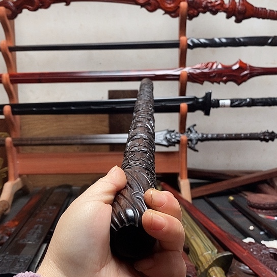 紫光檀木木80长盘龙棍