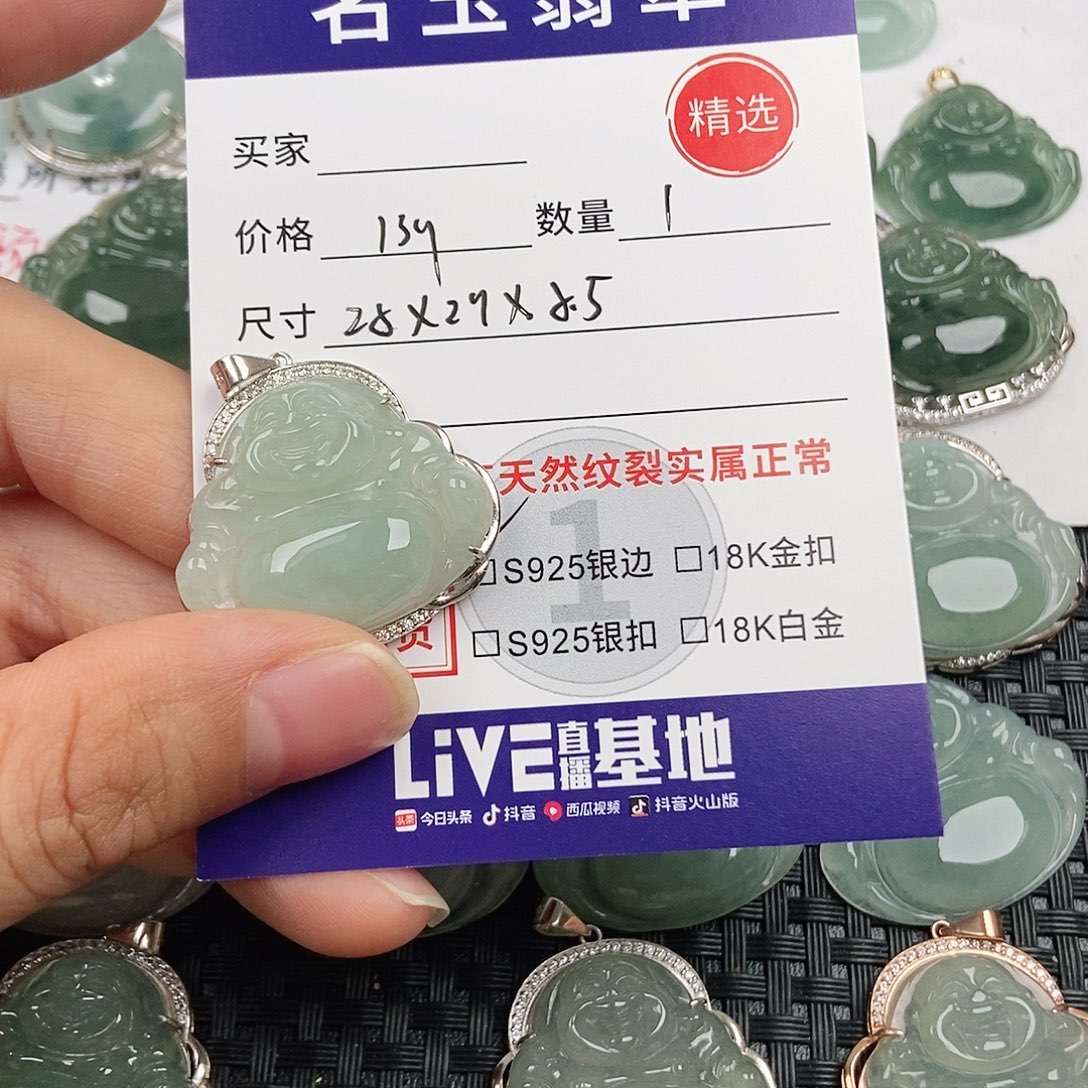 翡翠银S925镶嵌颈饰