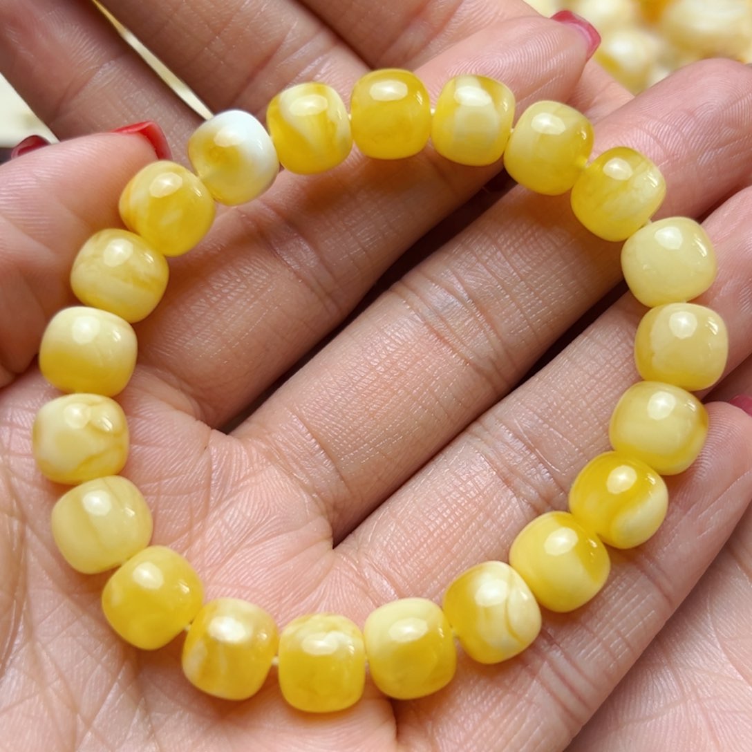 琥珀裸石未镶嵌10mm微瑕老型单圈