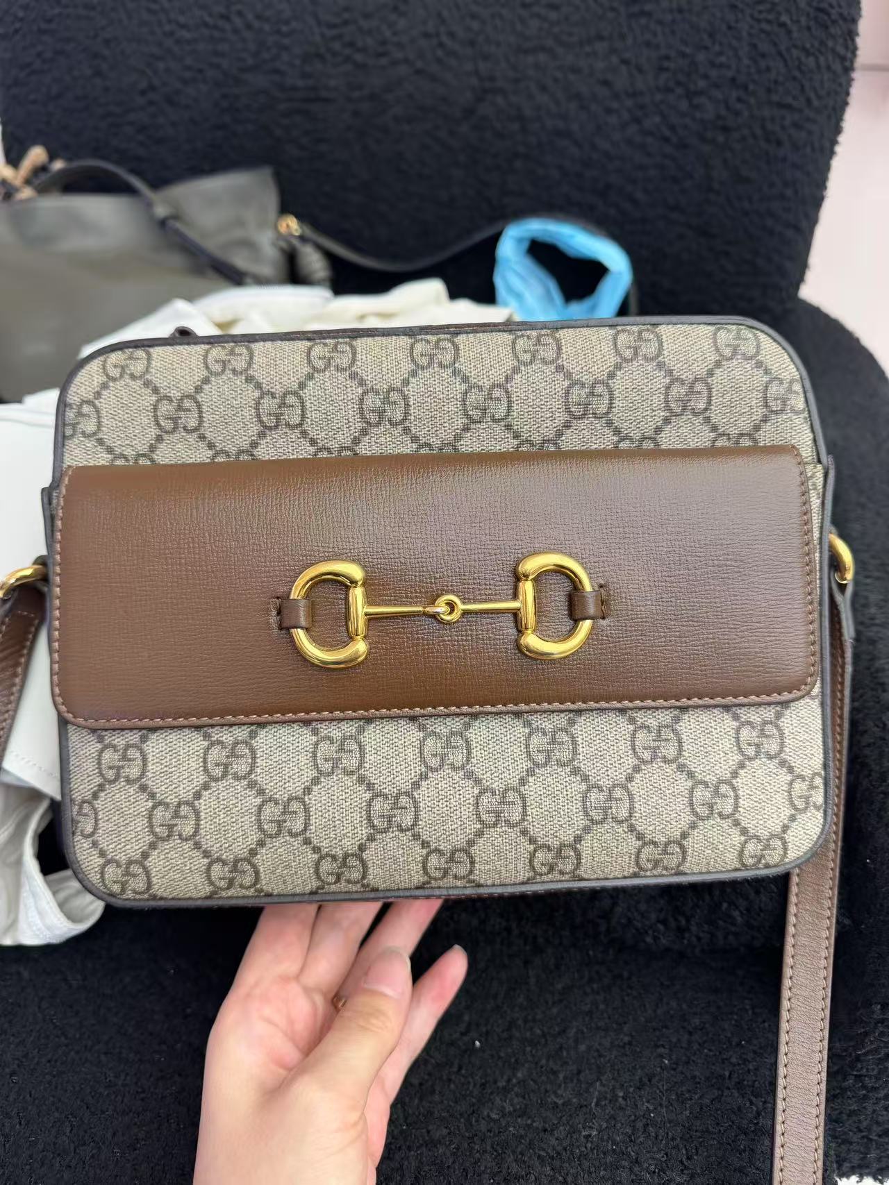 95新 GUCCI/古驰 Gucci1955相机包 老花/98新/优选